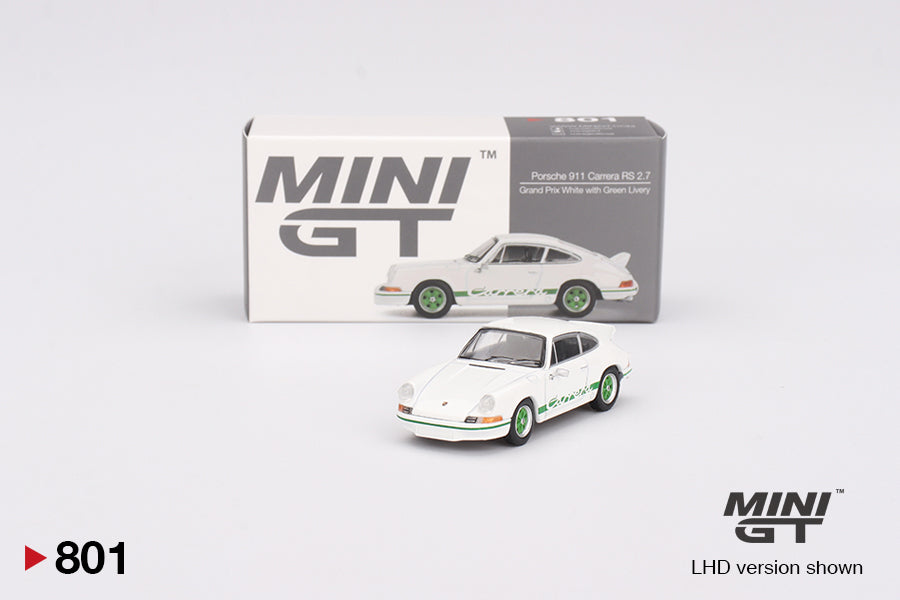 Mini GT Porsche 911 Carrera RS 2.7 Grand Prix White LHD 1:64 - MGT00801-L