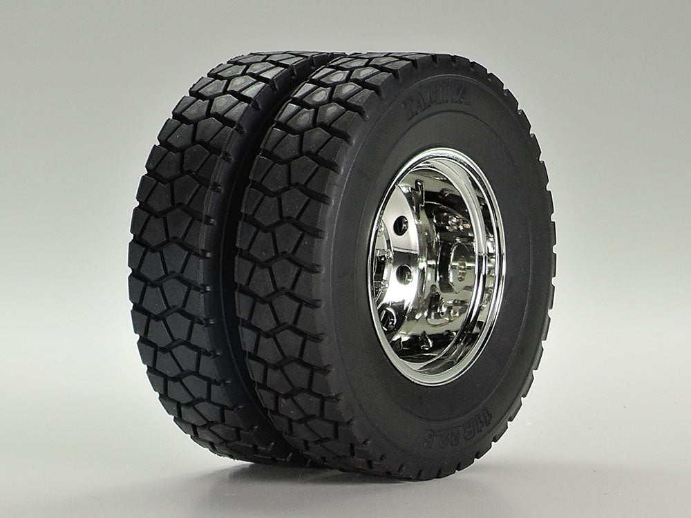 Tamiya RC Volvo FH16 Globetrotter 750 8x4 Recovery Truck with Silver Painted Body Components - Limited Edition - Item #47528