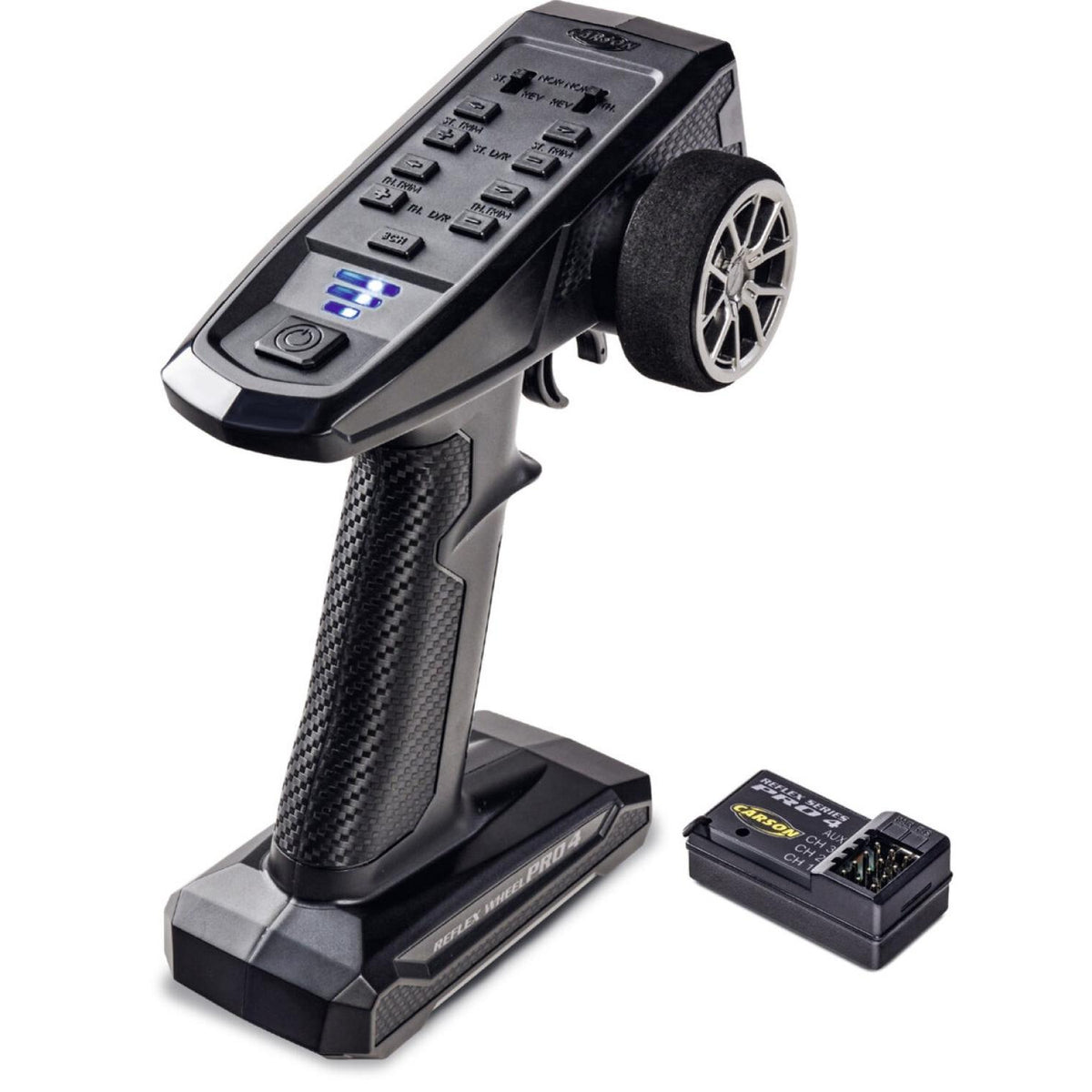 Carson FS 4K Reflex Wheel Pro 4 – 4-kanaals RC-afstandsbediening Met LCD, 6 Kg Servo, Nano-ontvanger, Waterdicht – Voor Modelbouw