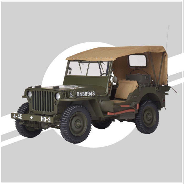 IXO Collections Jeep® Willys + Accessories 1:8 Scale Metal and Plastic Full Kit IXC.JPW.FK