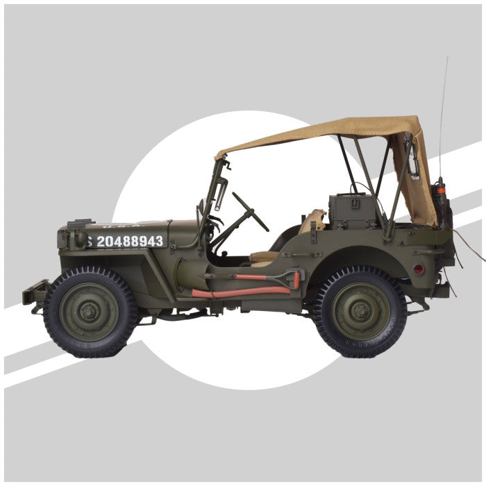 IXO Collections Jeep® Willys + Accessories 1:8 Scale Metal and Plastic Full Kit IXC.JPW.FK