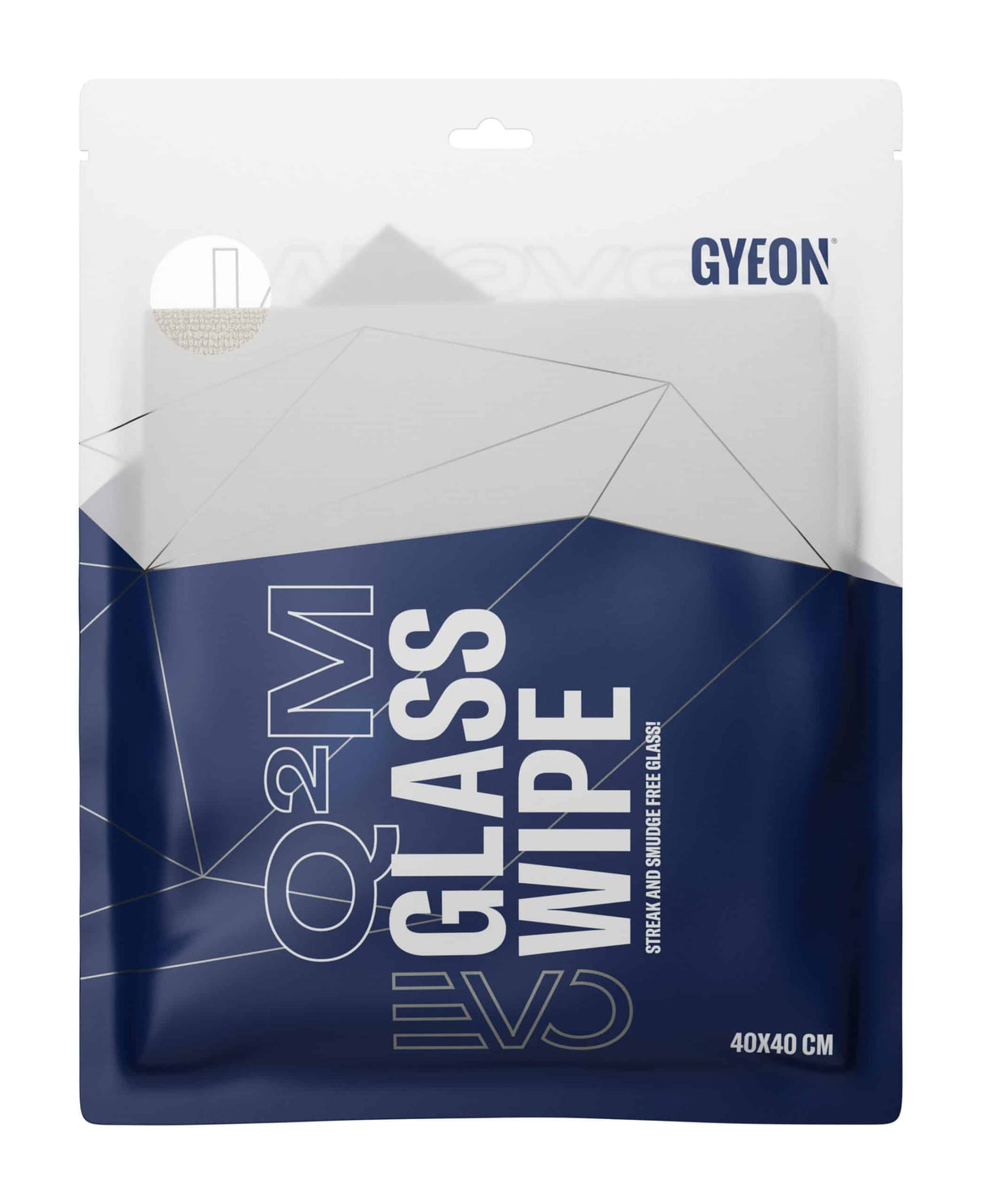 Gyeon Q2M Accessories GlassWipe EVO Microfibre Cloth. 40 x 40 cm. In Packet Image.