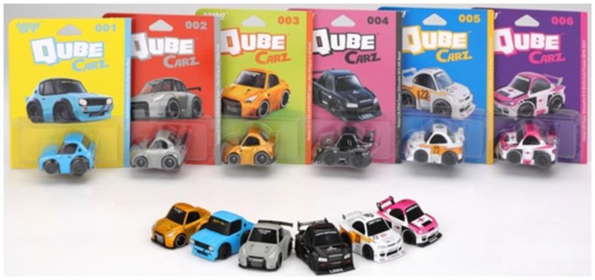 Mini GT QubeCarz Complete Box of 6 Cars - Factory Sealed - 1:64 - QZ001PACK6