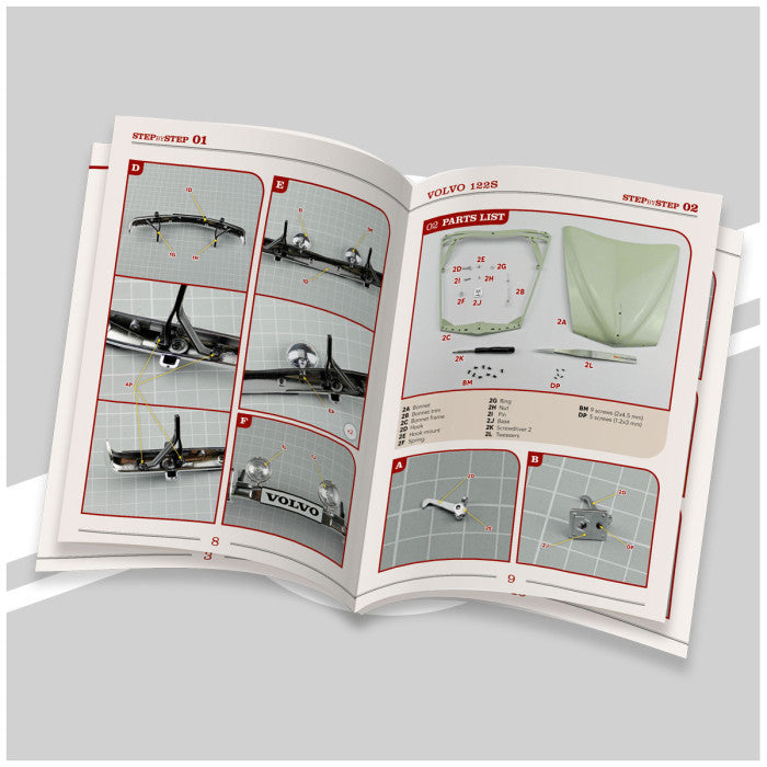 IXO Collections Volvo 122S 1:8 Scale Metal and Plastic Full Kit IXC.VOL.FK