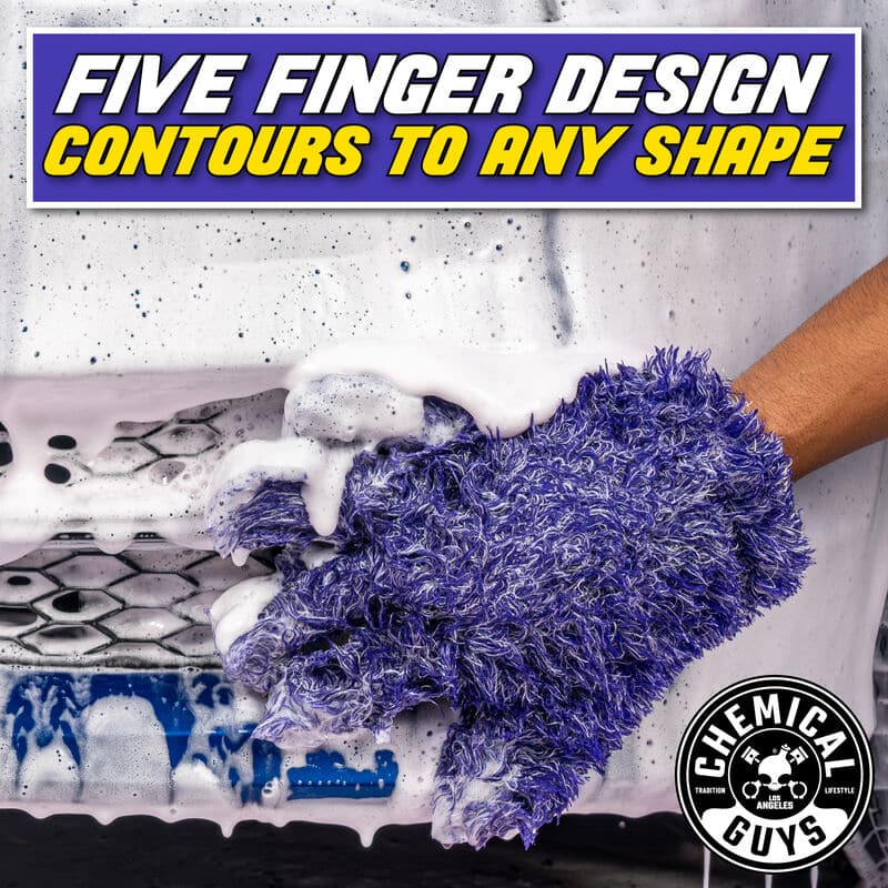 Chemical Guys Furry Five Finger Stranger Helpful Handy Detailing Mitt