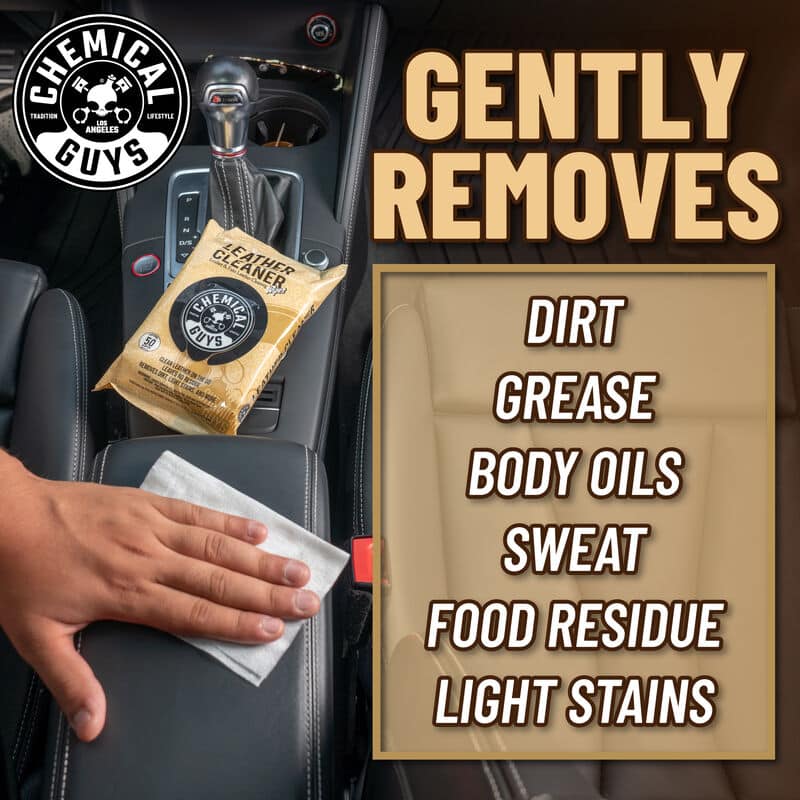 Chemical Guys Leather Cleaner Wipes - 50 Wipes