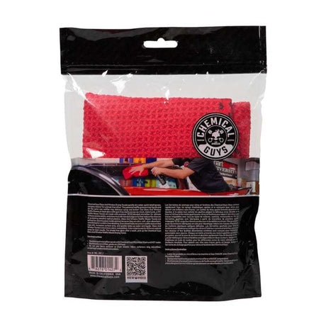 Chemical Guys Waffle Weave Glass and Window Microfibre Towel Red