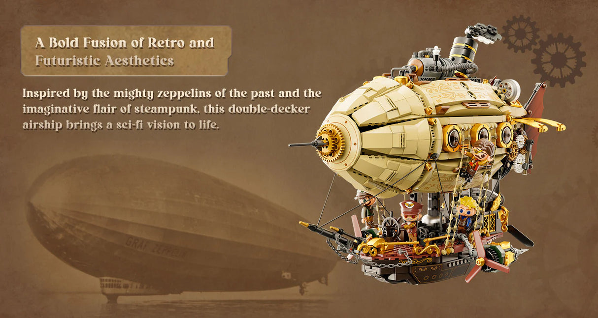 Pantasy Steampunk Airship 1949 pcs Brick Model Kit 85021