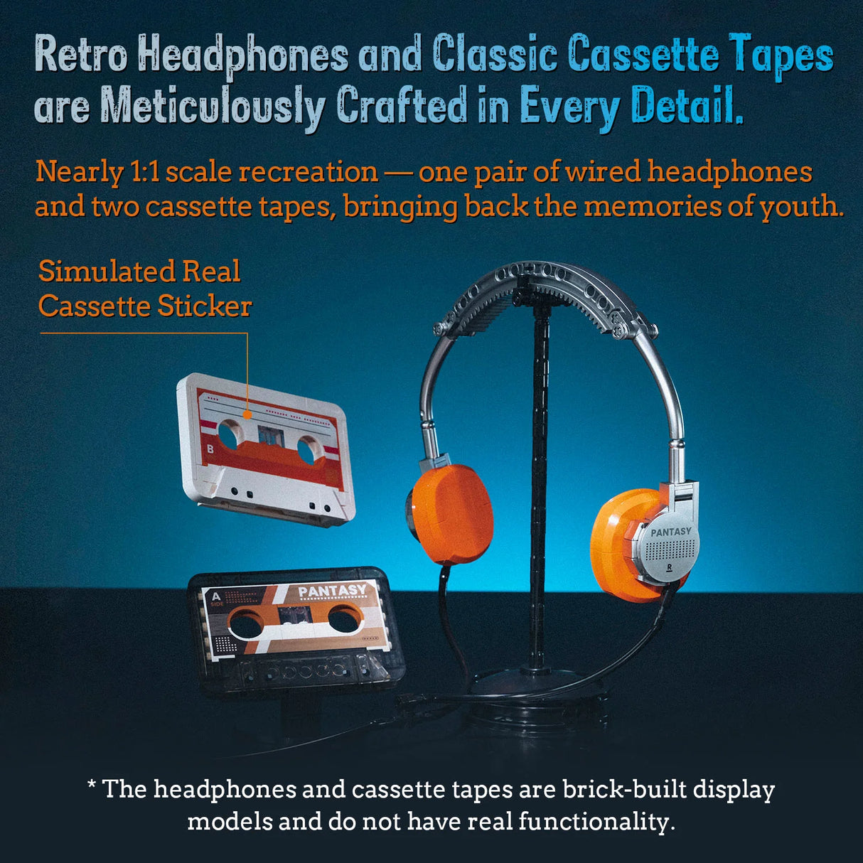 Pantasy Retro Tape Cassette Player 569 pcs Brick Model Kit 85039