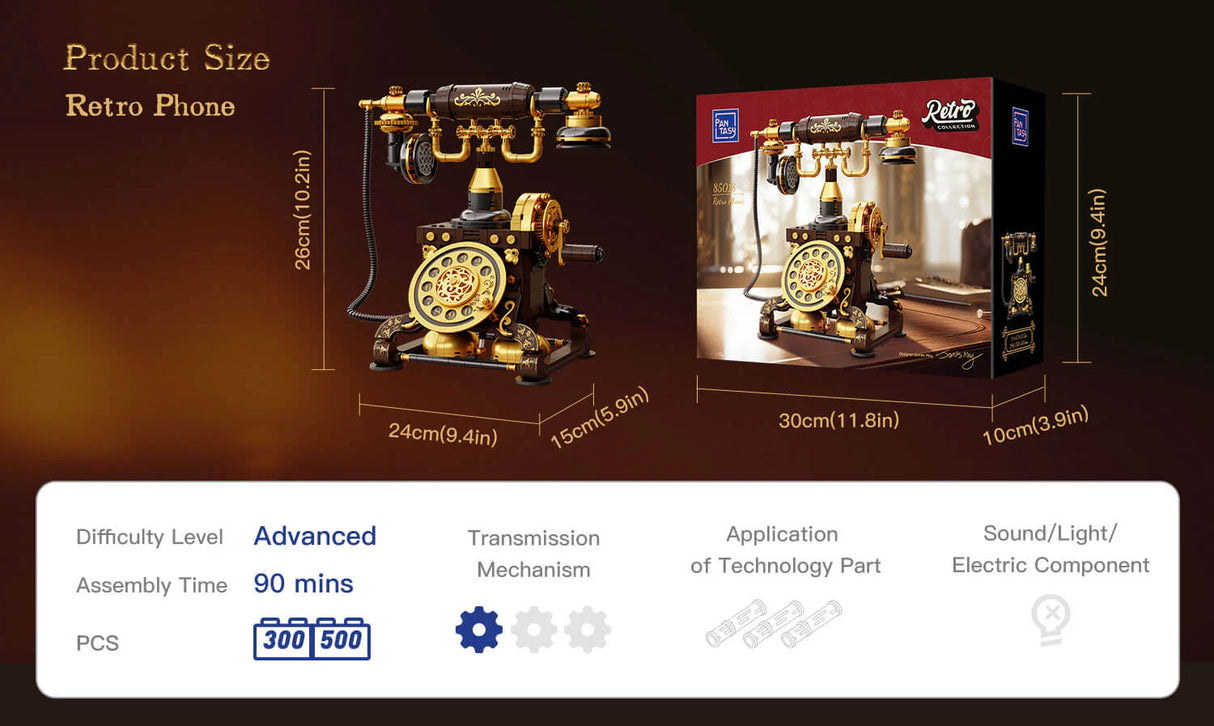 Pantasy Retro Rotary Telephone 766 pcs Brick Model Kit 85018