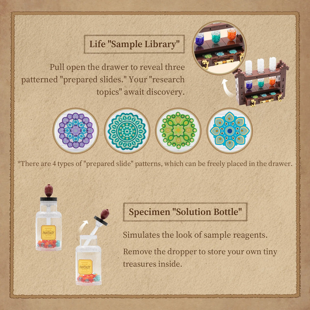 Pantasy Retro Microscope with Accessories Set 1107 pcs Brick Model Kit 85034