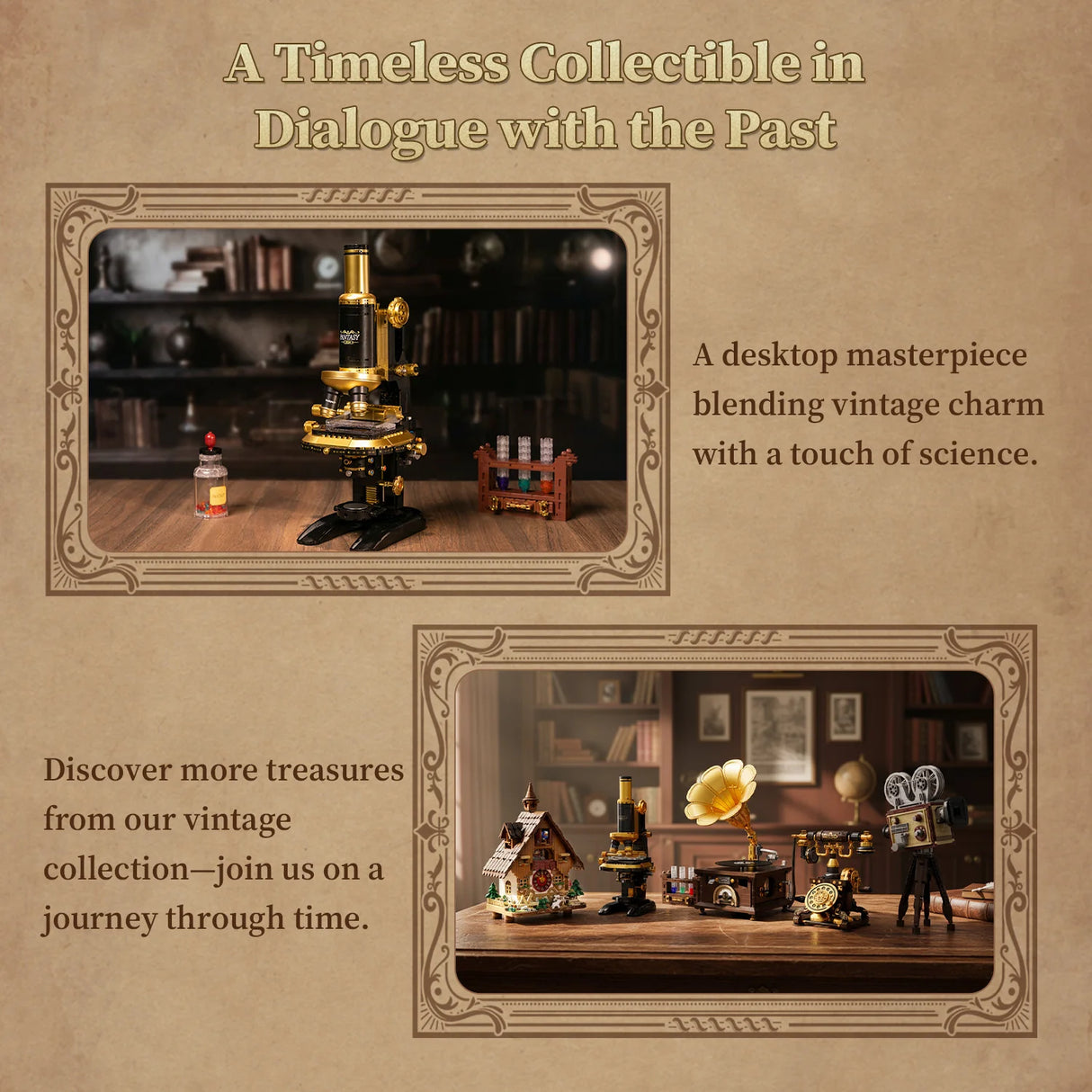 Pantasy Retro Microscope with Accessories Set 1107 pcs Brick Model Kit 85034