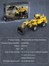 CaDA Wheel Loader and Bulldozer (2 in 1) 693 Pieces Brick Model Kit C65004W