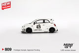 Mini GT Abarth 595 Gara LB-Works X ABAS Works White LHD 1:64 - MGT00809-L