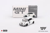 Mini GT Abarth 595 Gara LB-Works X ABAS Works White LHD 1:64 - MGT00809-L