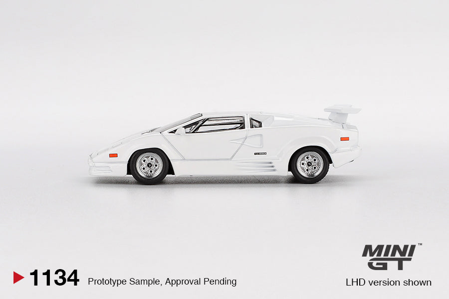 Mini GT Lamborghini Countach 25th Anniversary White LHD 1:64 - MGT01134-L