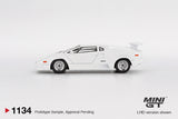 Mini GT Lamborghini Countach 25th Anniversary White LHD 1:64 - MGT01134-L