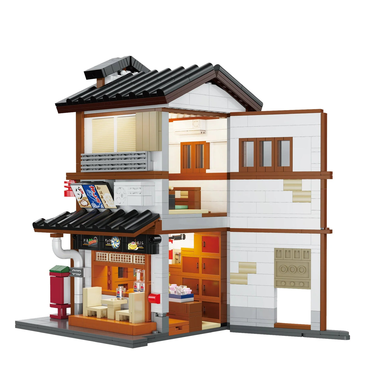CaDA Japanese Corner Yakitori Izakaya Restaurant Bar 1195 pcs Brick Model Kit C66019W