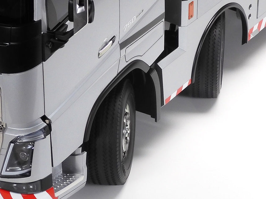 Tamiya RC Volvo FH16 Globetrotter 750 8x4 Recovery Truck with Silver Painted Body Components - Limited Edition - Item #47528