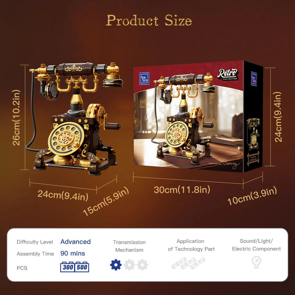 Pantasy Retro Rotary Telephone 766 pcs Brick Model Kit 85018