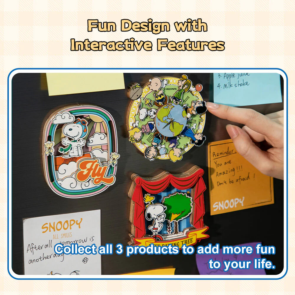 Puremind Peanuts™ Magnetic Around the World Wooden Clock 2201