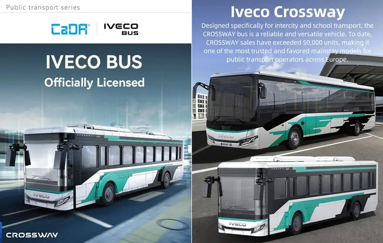 CaDA Iveco Crossway Bus 1:43 832 Pieces Brick Model Kit C59007W