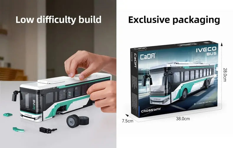 CaDA Iveco Crossway Bus 1:43 832 Pieces Brick Model Kit C59007W