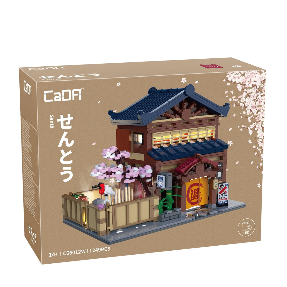 CaDA Japanese Sento Bathhouse 1249 pcs Brick Model Kit C66012W