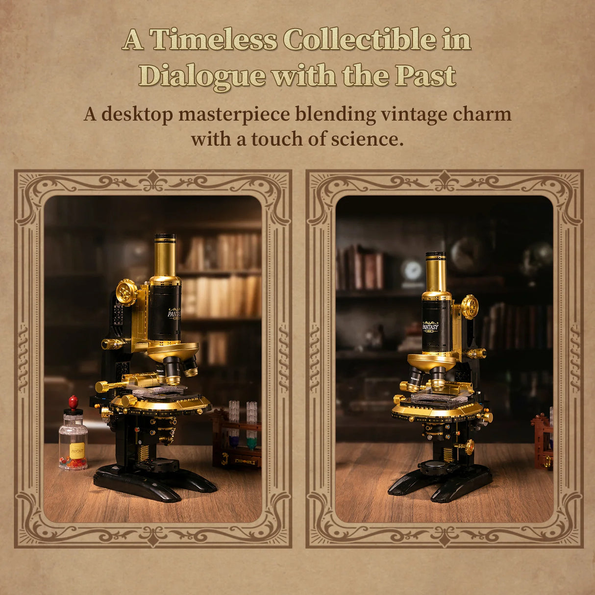 Pantasy Retro Microscope with Accessories Set 1107 pcs Brick Model Kit 85034