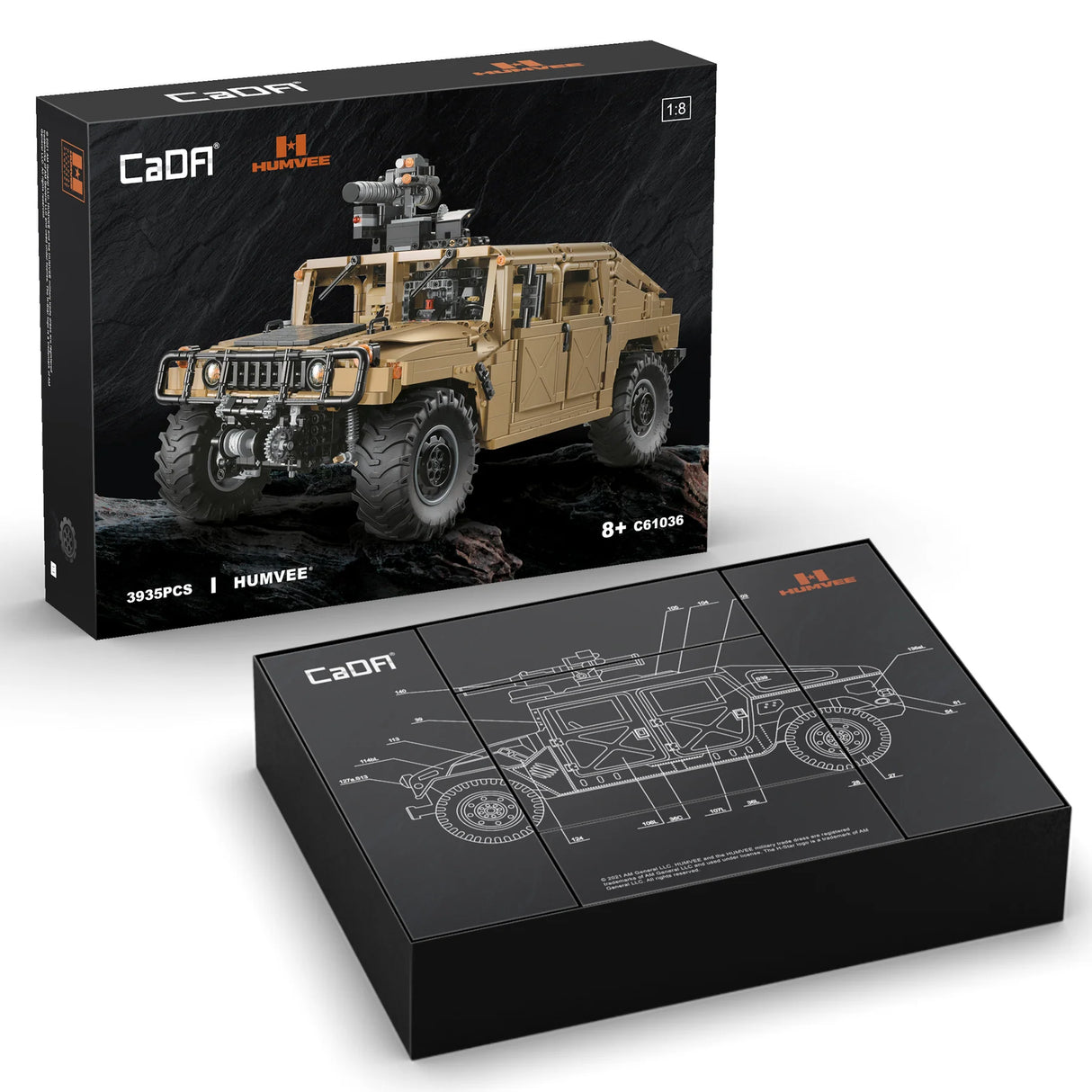 CaDA Humvee 1:8 3935 Pieces Brick Model Kit C61036W