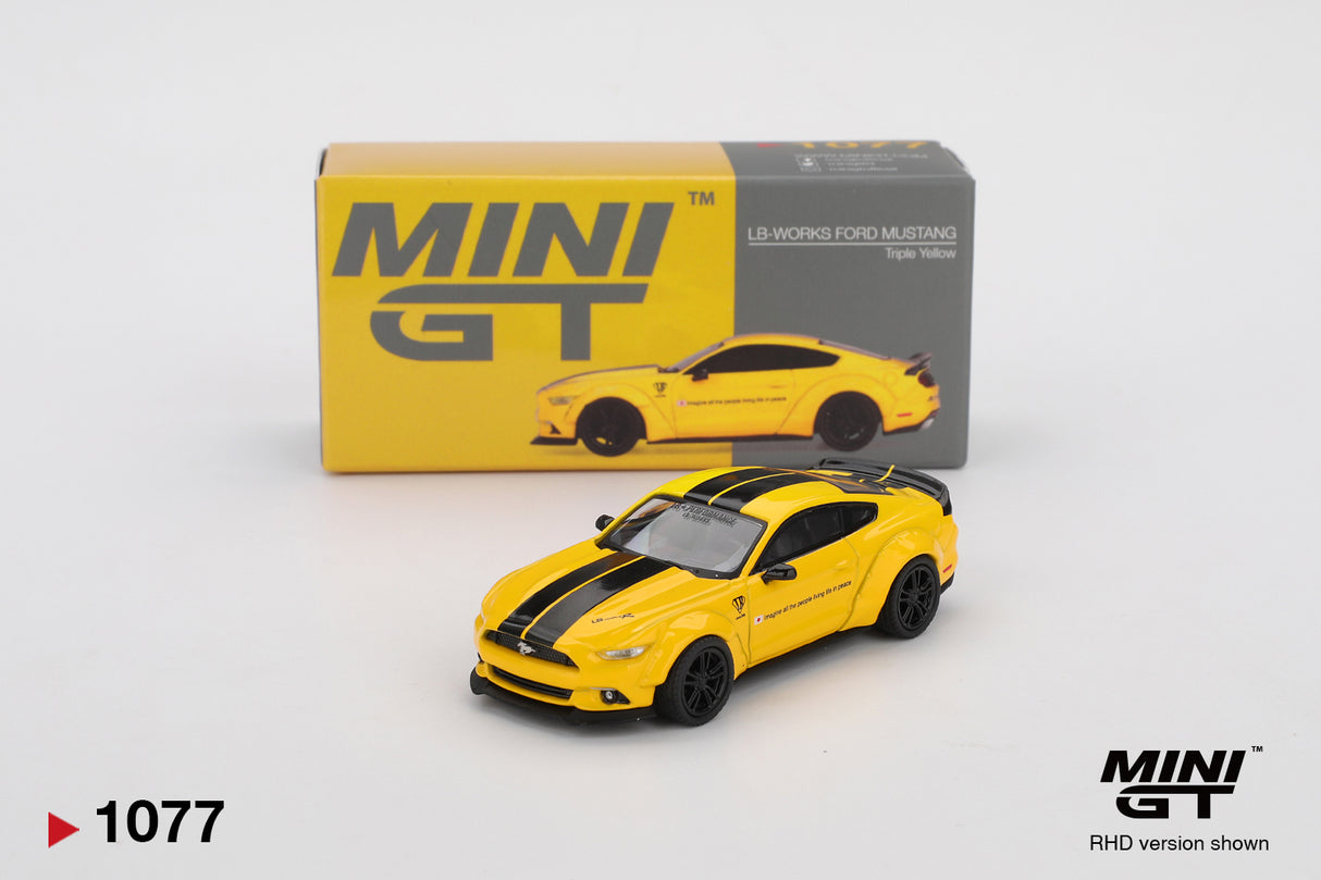 Mini GT LB★WORKS FORD MUSTANG Triple Yellow 1:64 - MGT01077-R