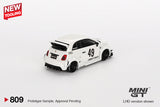 Mini GT Abarth 595 Gara LB-Works X ABAS Works White LHD 1:64 - MGT00809-L