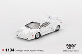Mini GT Lamborghini Countach 25th Anniversary White LHD 1:64 - MGT01134-L