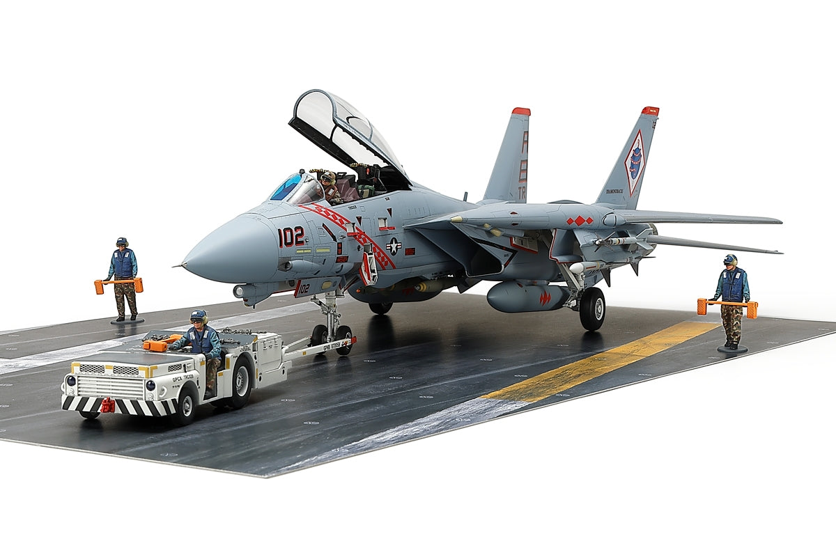 Tamiya Grumman F-14B Tomcat w/Shipboard Towing Tractor 1/48 Plastic Model Kit - Item #61129