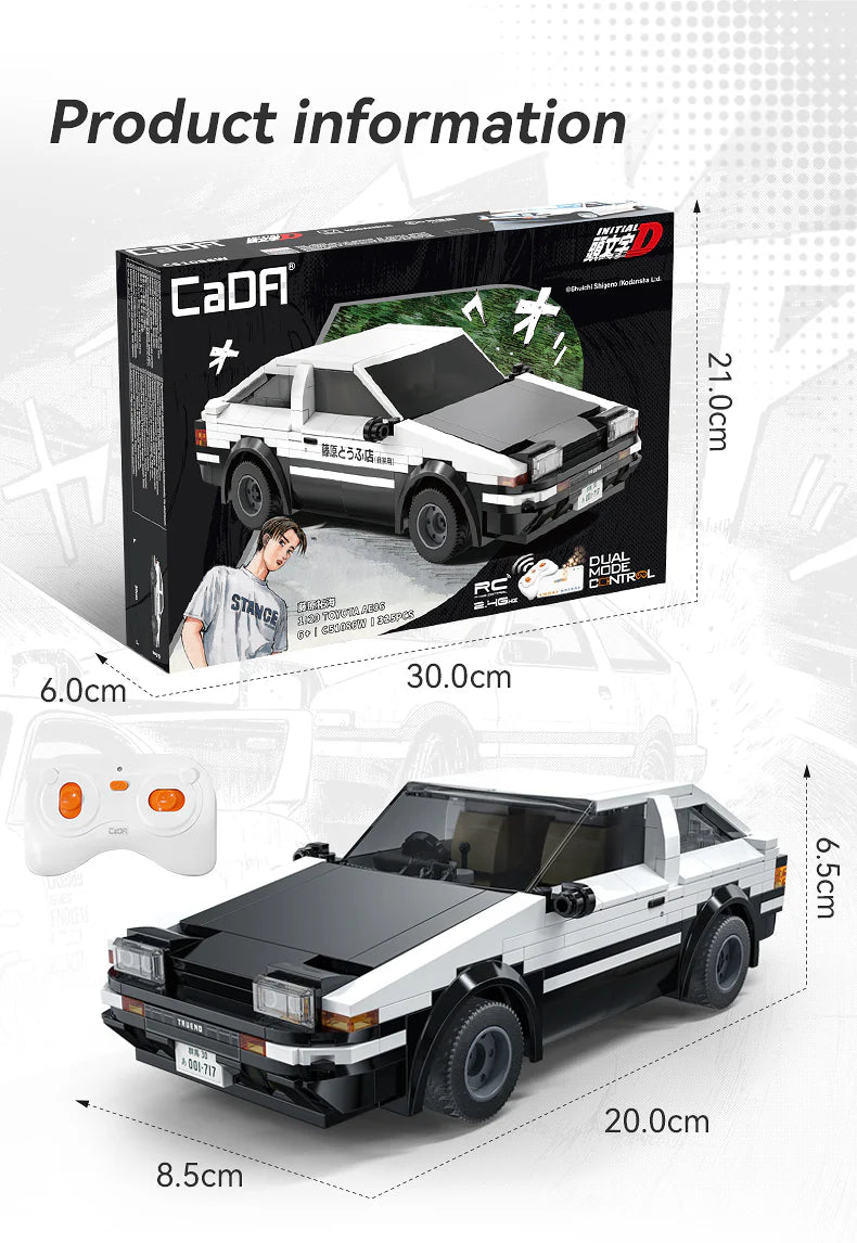 CaDA Initial D 1:20 AE86 Trueno 325 Pieces Brick Model Kit C51086W