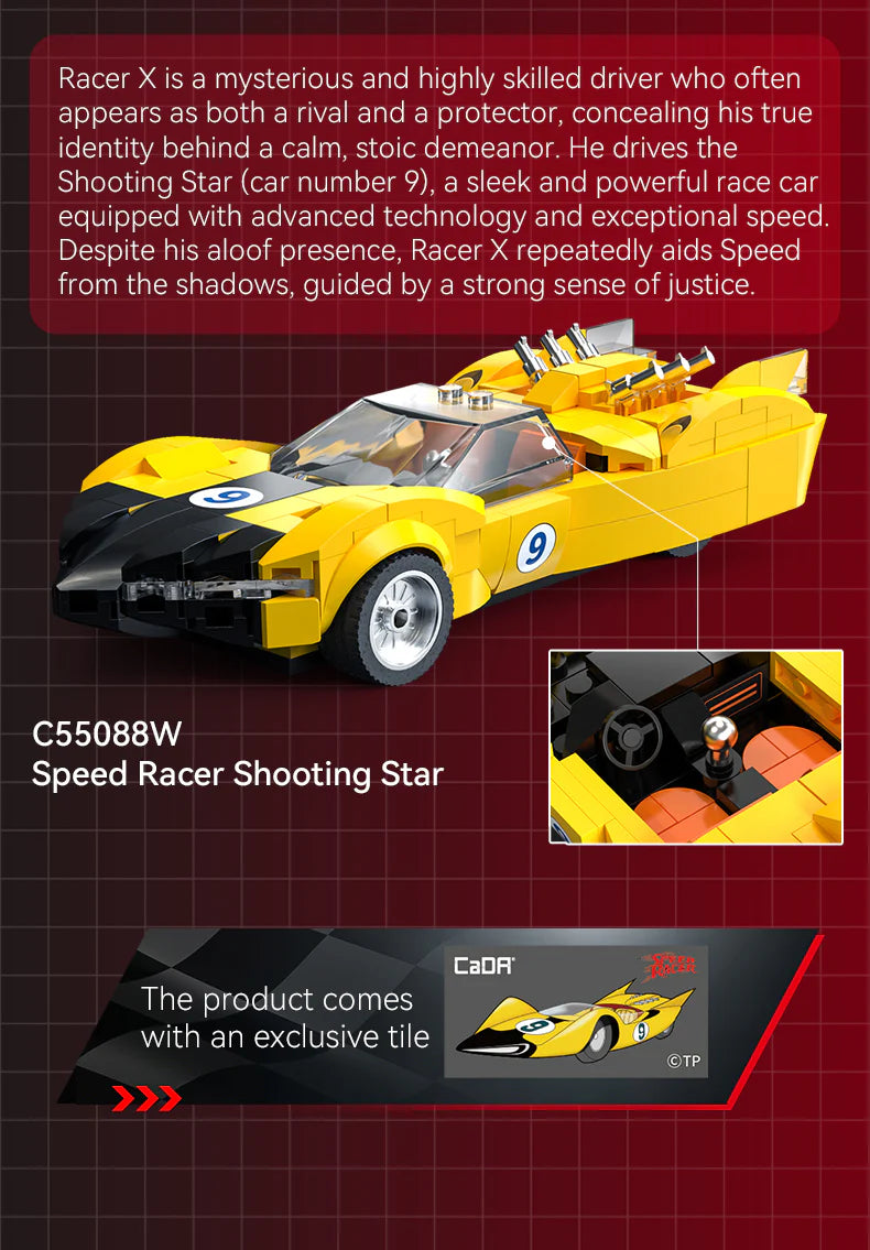CaDA Speed Racer Shooting Star Car 1:24 250 Pieces Brick Model Kit C55088W