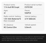 CaDA Audi R8 Coupe 1:14 536 Pieces Brick Model Kit C57012W