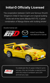 CaDA Keisuke Initial D Mazda RX-7 1:12 FD3S 1655 Pieces Brick Model Kit C61023W