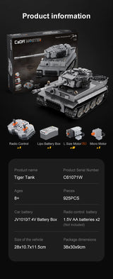 CaDA Tiger Tank 925 Pieces Brick Model Kit C61071W