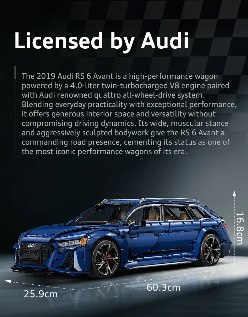 CaDA Master Audi RS6 Avant C8 (2019) 1:8 4663 Pieces Brick Model Kit C61515W