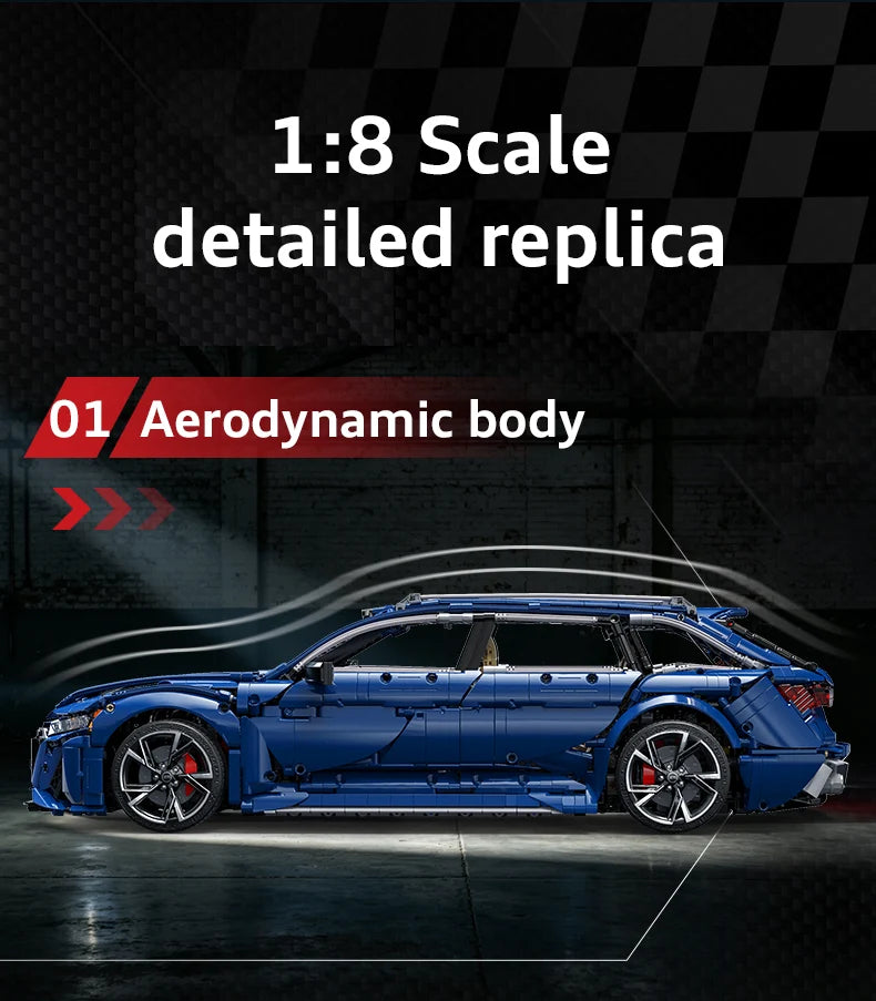 CaDA Master Audi RS6 Avant C8 (2019) 1:8 4663 Pieces Brick Model Kit C61515W