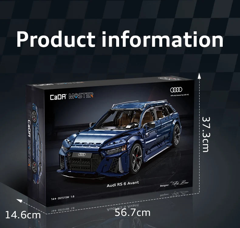 CaDA Master Audi RS6 Avant C8 (2019) 1:8 4663 Pieces Brick Model Kit C61515W