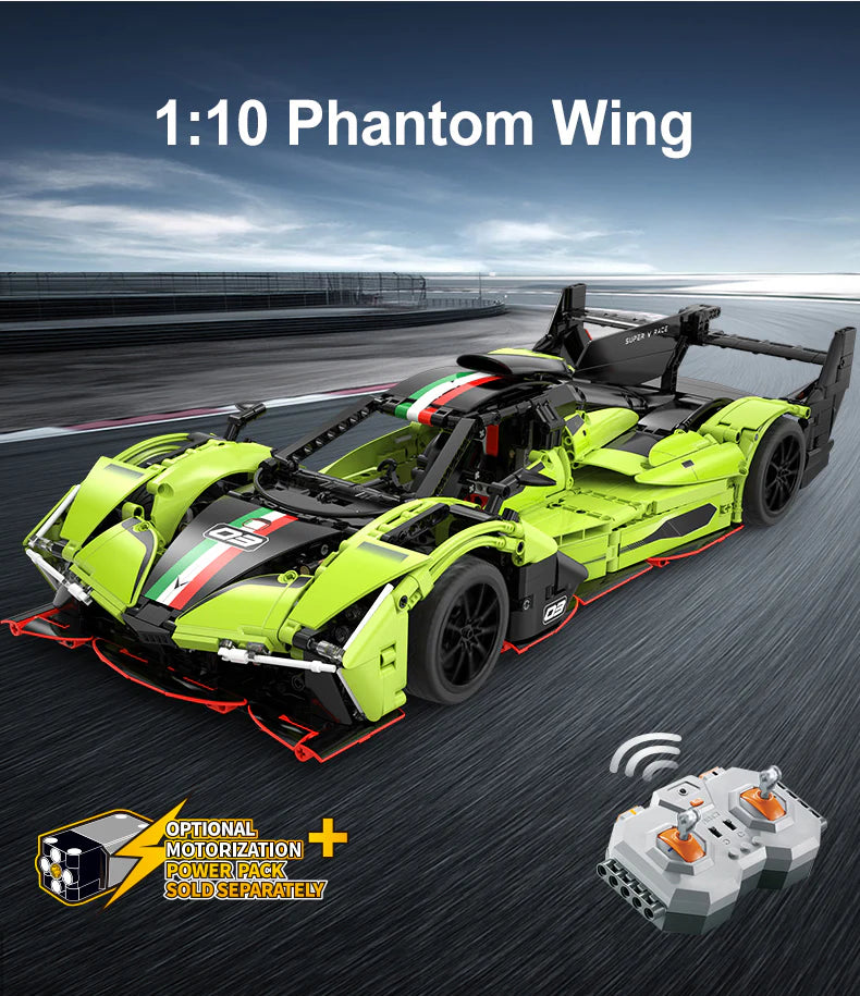 CaDA Phantom Wing 1:10 Sports Car 1817 Pieces Brick Model Kit C63009W