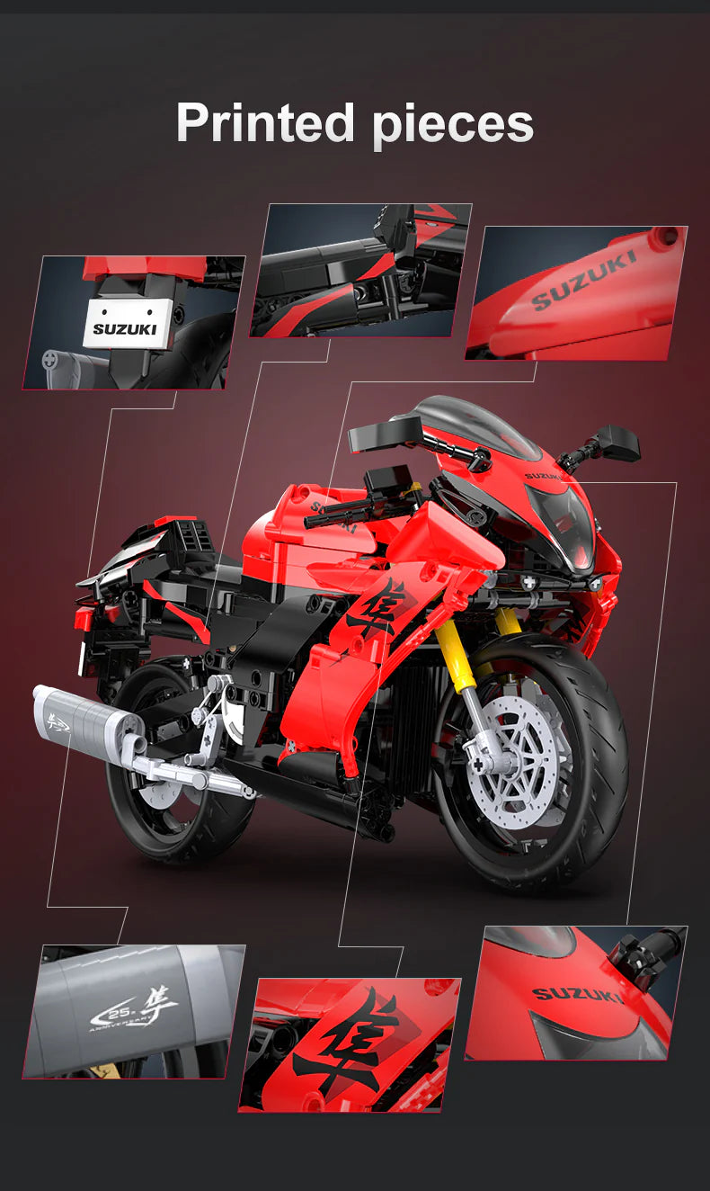 CaDA Suzuki Hayabusa Motorbike 1:6 1043 Pieces Brick Model Kit C64051W