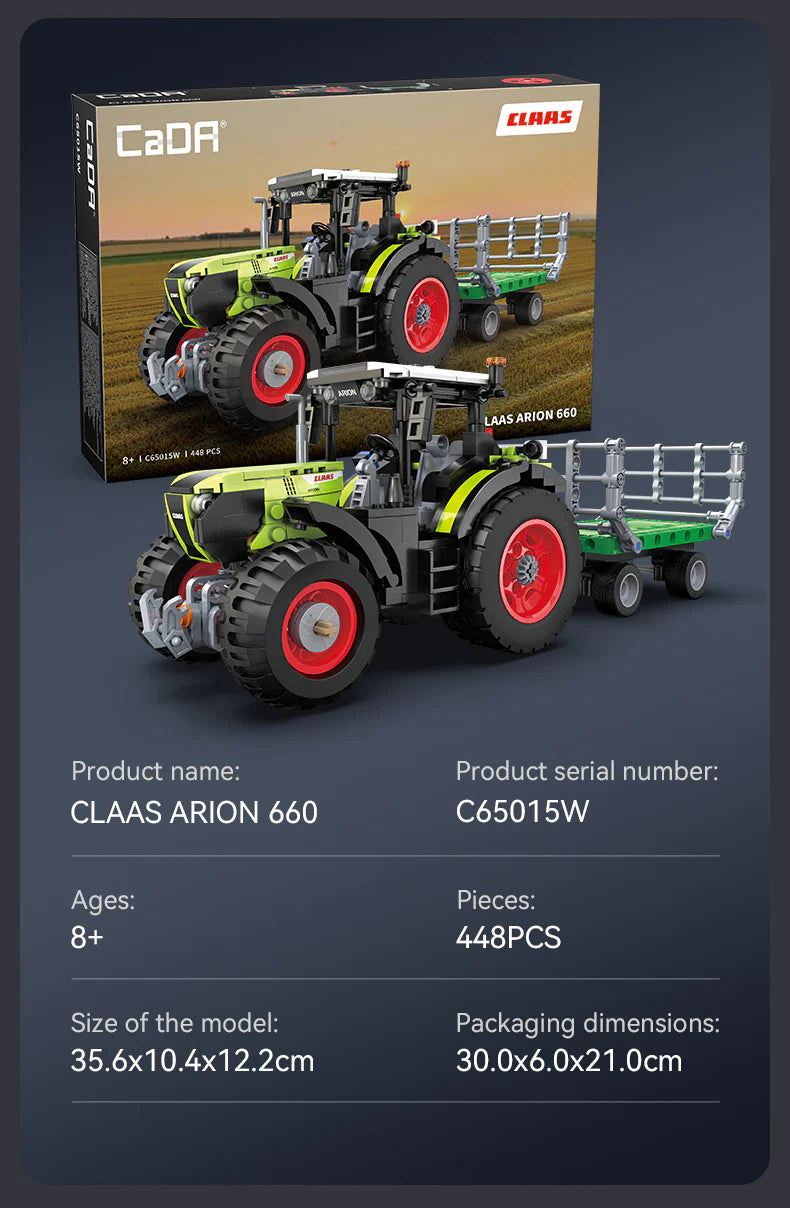 CaDA CLAAS Arion 660 Farm Tractor 448 Pieces Brick Model Kit C65015W