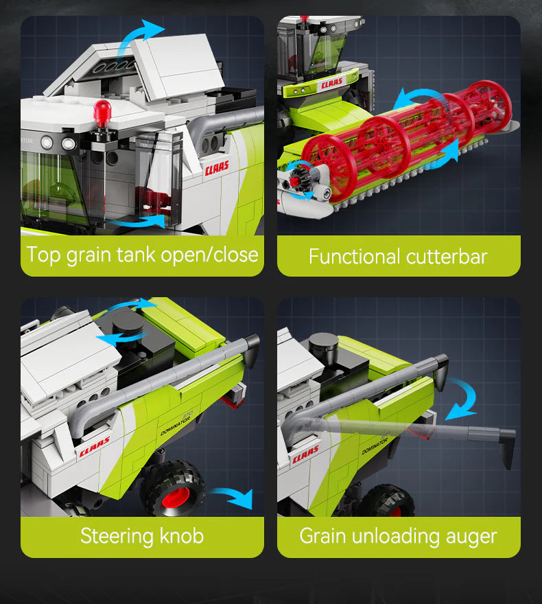 CaDA CLAAS Dominator 370 Combine Harvester 348 Pieces Brick Model Kit C65014W