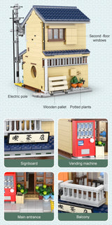 CaDA Japanese Kissaten Tea Shop 1200 pcs Brick Model Kit C66010W