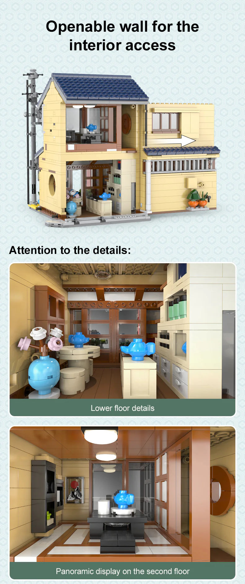 CaDA Japanese Kissaten Tea Shop 1200 pcs Brick Model Kit C66010W