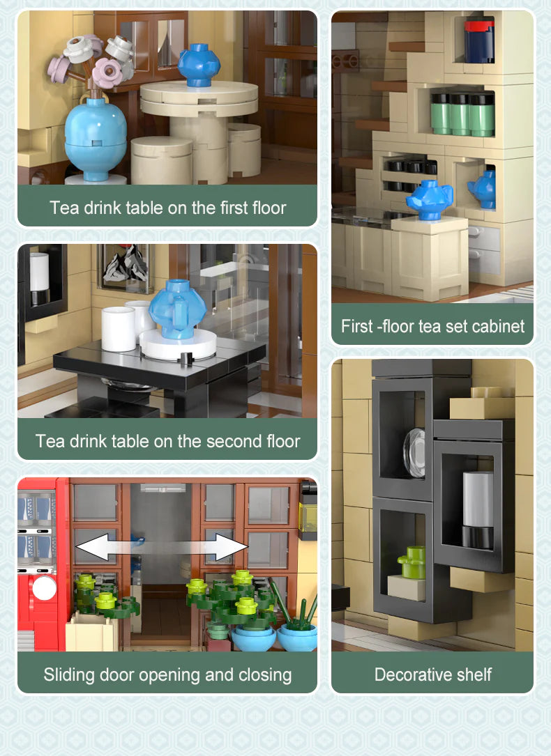 CaDA Japanese Kissaten Tea Shop 1200 pcs Brick Model Kit C66010W