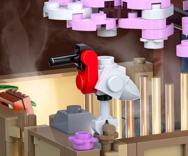 CaDA Japanese Sento Bathhouse 1249 pcs Brick Model Kit C66012W